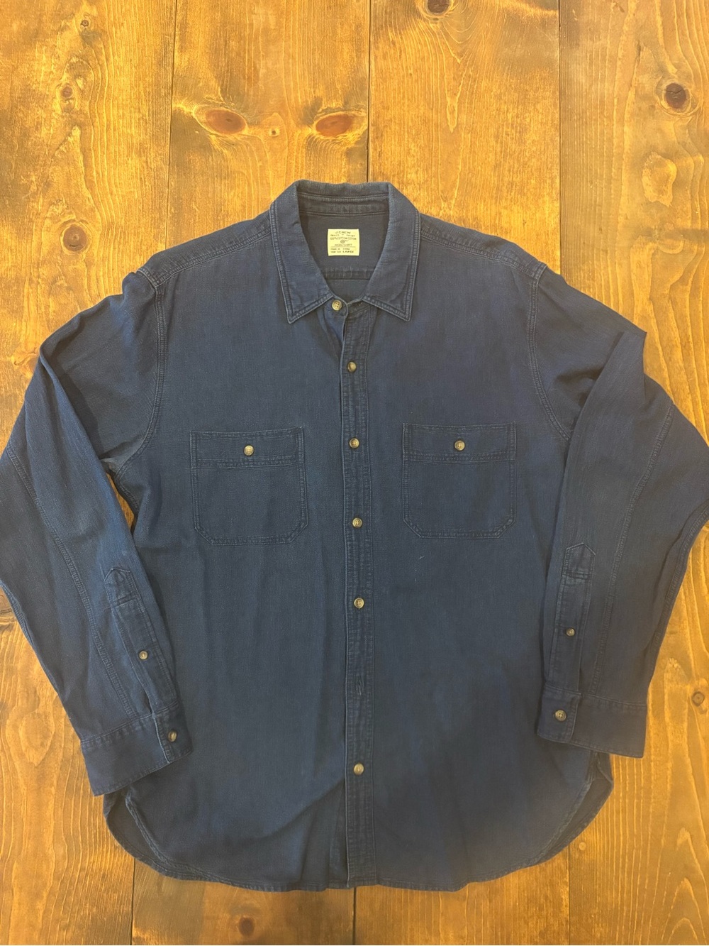 J.Crew Navy Denim Work Shirt Size L